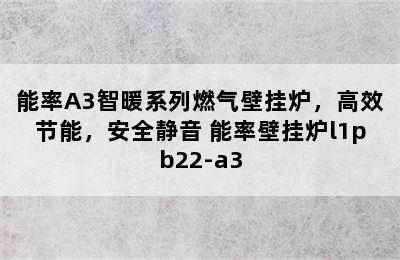 能率A3智暖系列燃气壁挂炉，高效节能，安全静音 能率壁挂炉l1pb22-a3